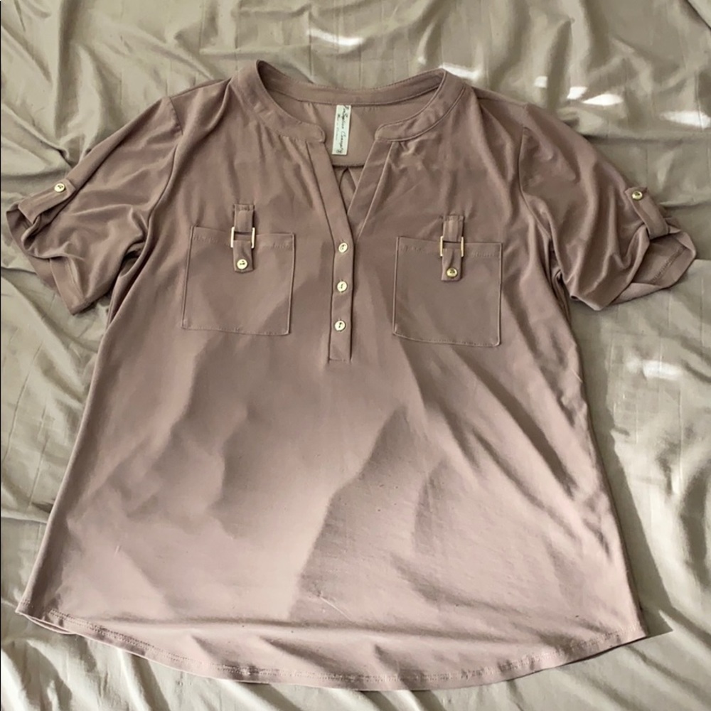 Tan colored blouse